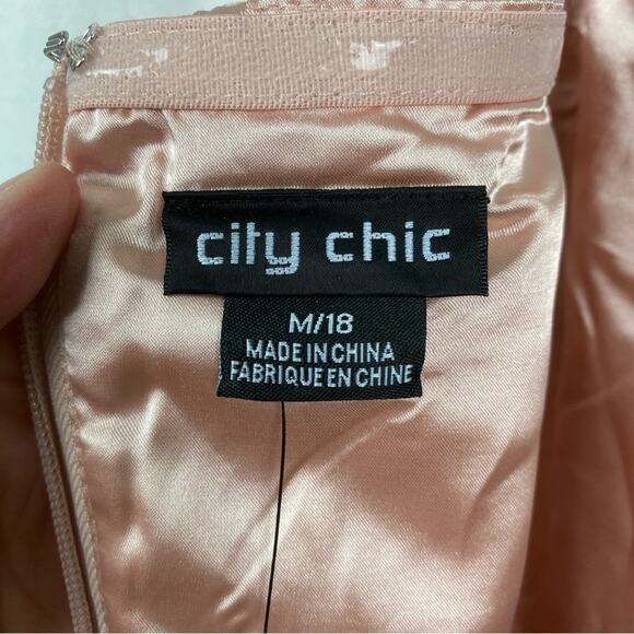 City Chic Pink Blush Femme Fatale Maxi Dress Sz.M/18 NWT - Picture 8 of 16